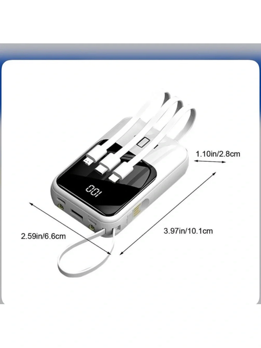 🆕- Mini Cell Phone Power Bank Integrated Charging Cables